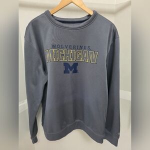 Champion Wolverines Michigan Gray Crewneck Sweater